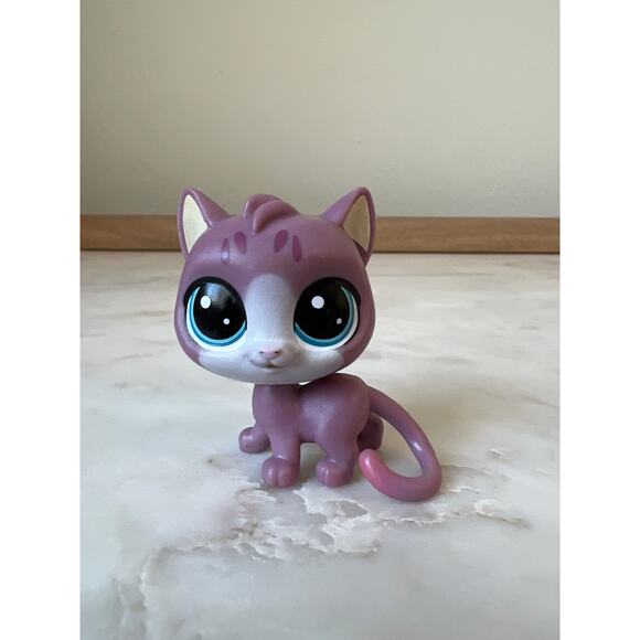 Littlest Pet Shop #4-173 Purple Kitty Cat Orange Hat Thirsty Pets Cooler Crew - Picture 4 of 7